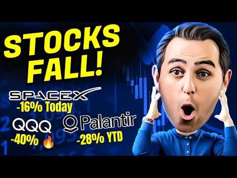 Stocks Fell HardToday | 40% Crash Warning + Pltr hits a 52 week low (Here's What to do) thumbnail